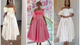 DIY Elegant Off-Shoulder Corset Waist Dress | Step-by-Step Sewing Tutorial