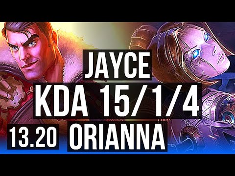 JAYCE vs ORIANNA (MID) | 15/1/4, 2.2M mastery, 1500+ games, Legendary | KR Master | 13.20