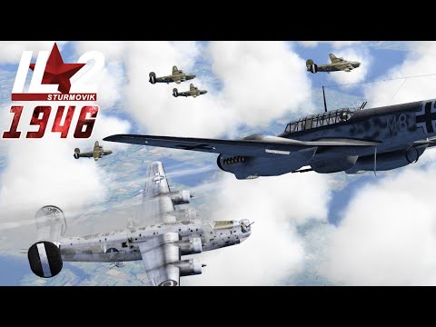 Full IL-2 1946 mission: Bf 110s Intercept B-24 Liberator Combat Wing