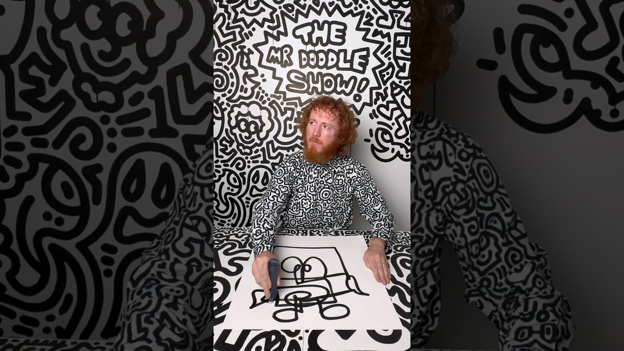 Doodling a Robot with one line! | Mr Doodle