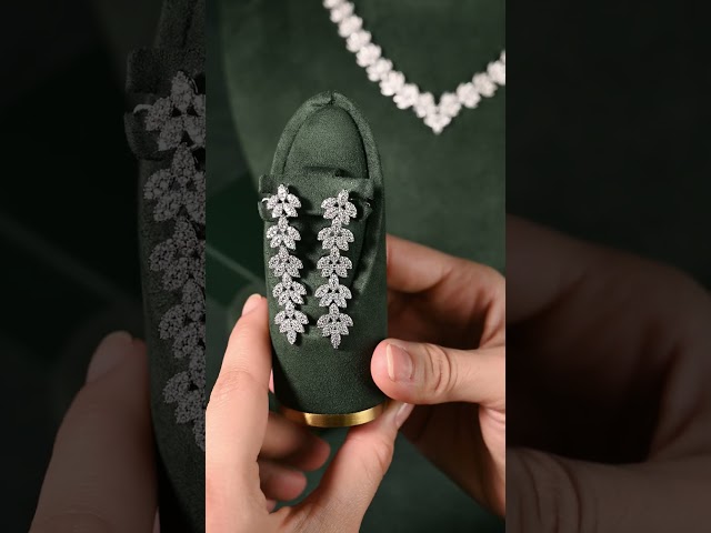 طقم زركون فضي أنيق 5 قطع للمناسبات