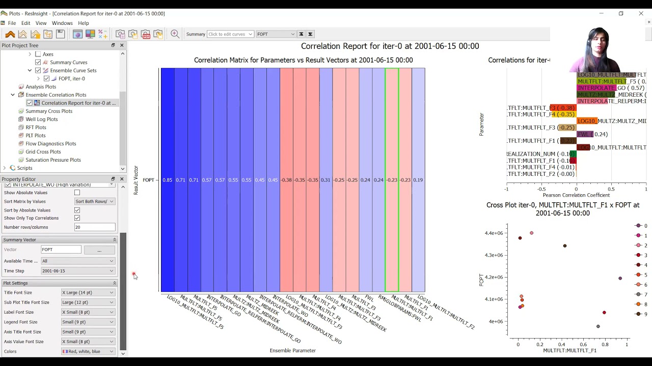 Correlation Plot with ResInsight
