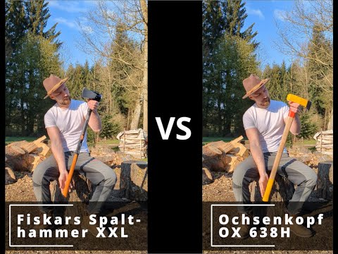 Spaltaxt Fiskars IsoCore vs. Ochsenkopf Spalthammer - Axtvergleich