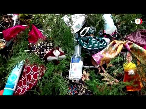 Indonesian church puts mask, sanitizers on Christmas tree