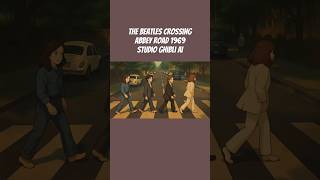 The Beatles crossing Abbey Road | Studio Ghibli AI