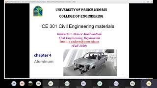 Civil Engineering Materials Lecture 21 (Aluminum)