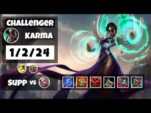 Karma 11.11 Gameplay Challenger Replay S11 Support (1/2/24) - KOREAN