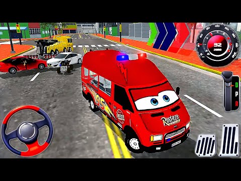 Lightning McQueen Police Van Driving - 911 Rescue Emergency Ambulance Simulator - Android GamePlay