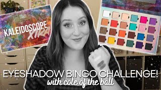 MUA KALEIDOSCOPE EYESHADOW BINGO CHALLENGE! Rainbow Colourful Palette Roulette With Cole Of The Ball