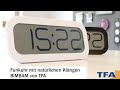 TFA Dostmann Wireless wall clock Digital Bimbam Black