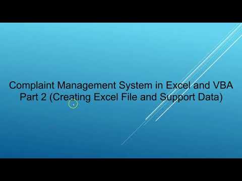 Complaint Management System in EXCEL and VBA ( part 2 )