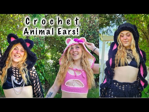 Crochet Animal Ears: Bunny, Bear & Cat! - EASY DIY TUTORIAL ✨