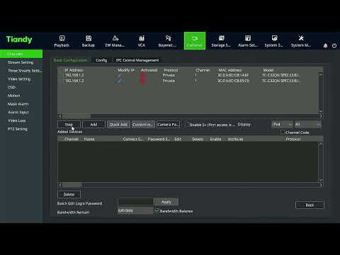 how to add onvif ip cameras in tiandy NVR.