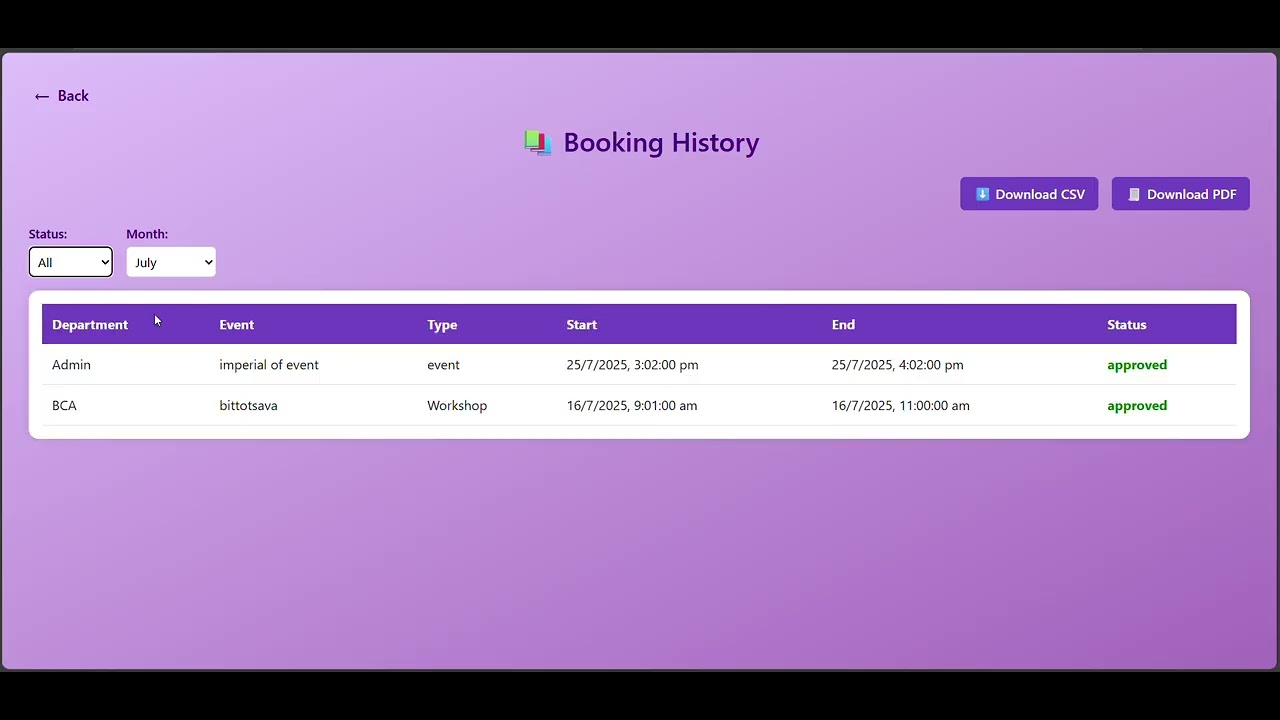 Auditorium booking system