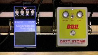 Video thumbnail for Boss CS-3 Compressor Vs BBE Opto Stomp Compressor Pedal by Simon Smith