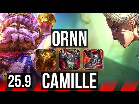 ORNN vs CAMILLE (TOP) | 7 solo kills, 8/3/12, Dominating | EUW Diamond | 25.9