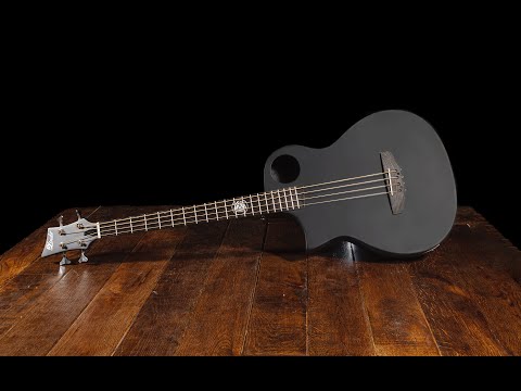 Lindo Left Handed Neptune Short Scale (30") Slim Electro Acoustic Bass Guitar + Padbag - Matte Black image 13