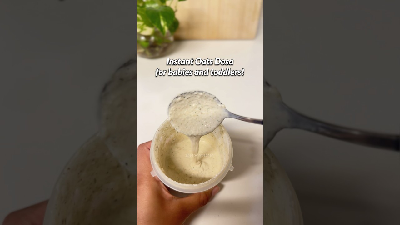 Instant Oats Dosa for babies and toddlers! #instantdosa #babyfood #toddlermeals #instantrecipe #blw