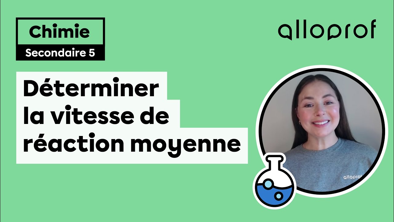 Déterminer la vitesse de réaction moyenne