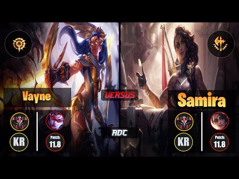 GrandMaster VAYNE [Press the Attack] (ADC) VS  SAMIRA - Grandmaster KR Patch 11.8