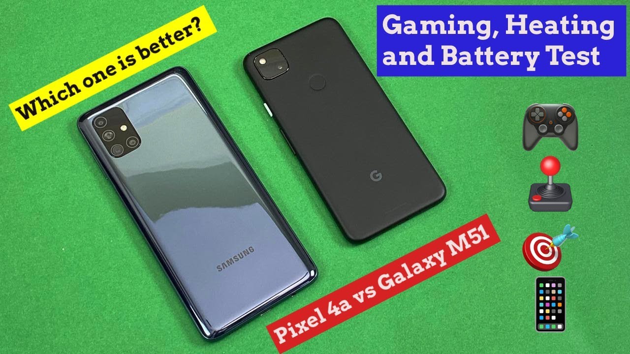 Pixel 4a vs Galaxy M51 - Gaming, Heating & Battery Test | Which one is a better gaming smartphone 🎮