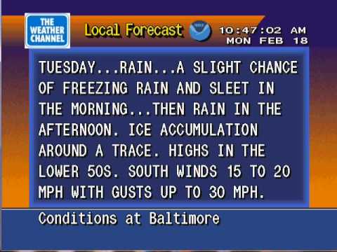 Weatherstar 4000 emulator - Baltimore, Maryland - February 18, 2013