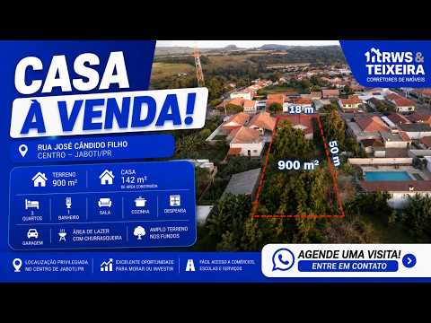 🏡 CASA À VENDA EM JABOTI/PR | 900m² DE TERRENO | 3 QUARTOS | R$ 725 MIL