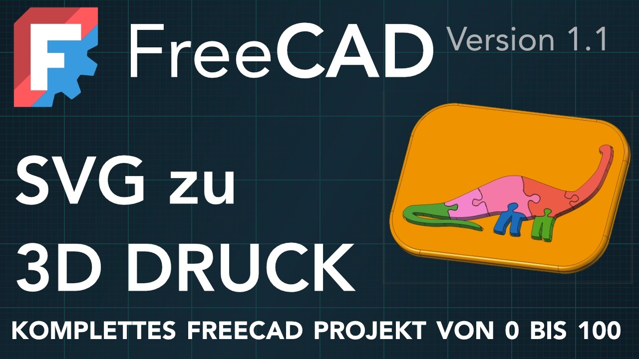 Von SVG zu 3D-Druck: Dino-Puzzle Schritt für Schritt in FreeCAD