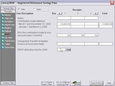 Entering Home Buyers' Plan in QuickTax - forms method
