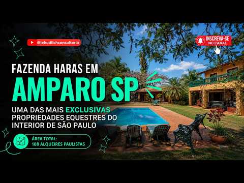 🌄Fazenda Haras RICO EM ÁGUA em AMPARO SP | Área total: 108 alqueires | Criação de Puro Sangue Inglês