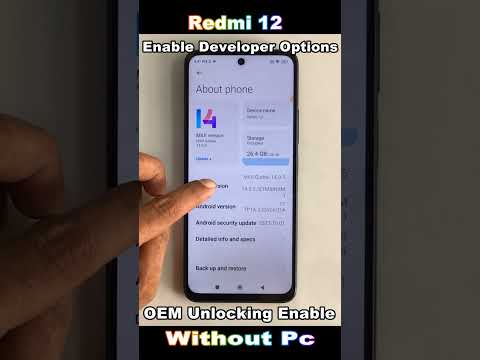 Redmi 12 OEM Unlocking Enable / Developer Show 🔥 How to Developer Mode On/Off Settings Redmi 12