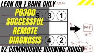 Remote Diagnosis - VZ Commodore 6.0L V8 running rough - P0300 random misfire code - Lean on 1 bank!