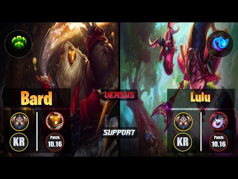Challenger BARD [Guardian] (Support) VS  LULU - Challenger KR Patch 10.16