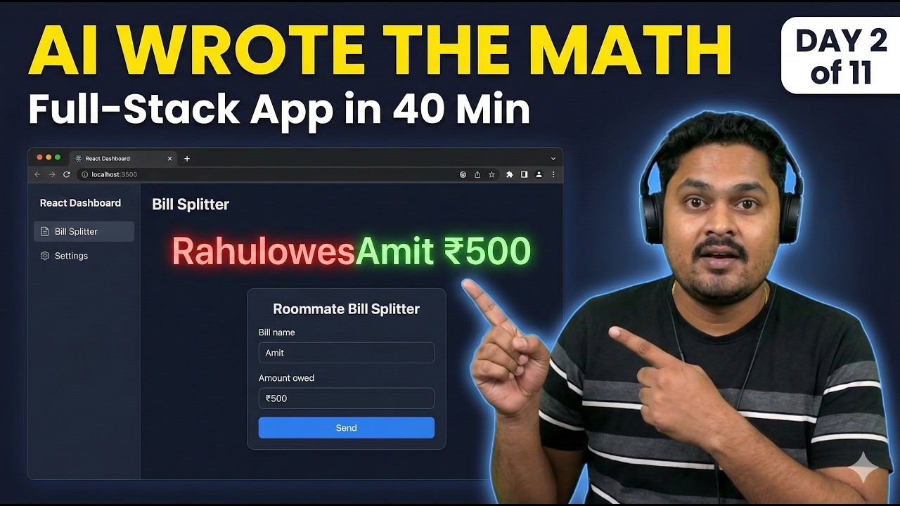 I Built a Full-Stack Bill Splitter App in 40 Min with Agentic AI (React + NestJS)