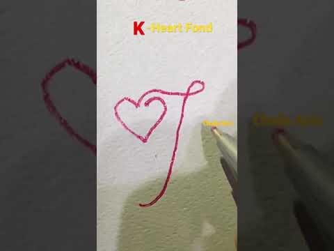How to write K in Heart Font | English Handwriting Calligraphy #howtodraw #calligraphy #art #asmr