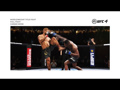 UFC 4 - Middleweight Title Defend Fight Career Mode (6 SECOND LEAD CRANE KICK KNOCKOUT)