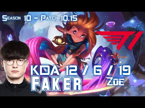 T1 Faker ZOE vs SYNDRA Mid - Patch 10.15 KR Ranked