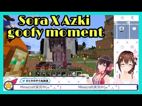 Tokino Sora N Azki Have Cute Goofy Moment | Minecraft Collab [Hololive/Eng Sub]