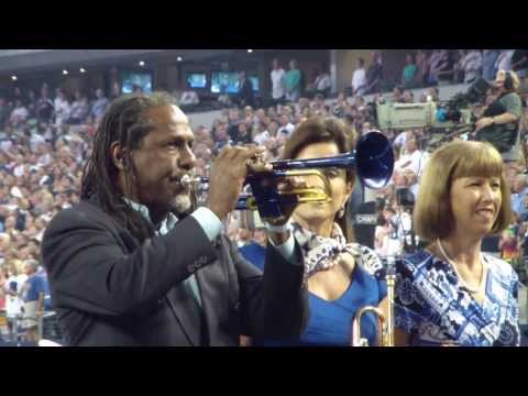 Jazz Trumpeter Freddie Jones playing the National Anthem at Dallas Cowboys opening game