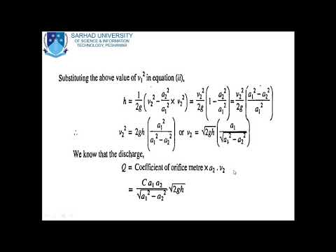 Fluid Mechanics Lecture 13 orifice meter