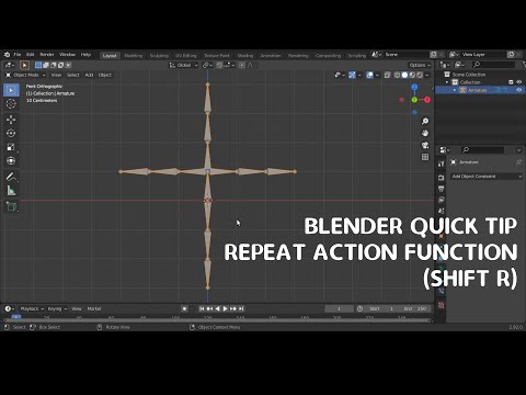 Blender Tutorial | Repeat Last Action | Blender Quick Tip