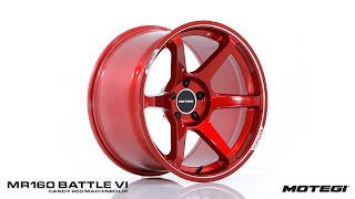 18" Motegi Racing MR160 Battle VI (USA Warehouse) Cherry Red Metallic With Machined Lip Alloy Wheels