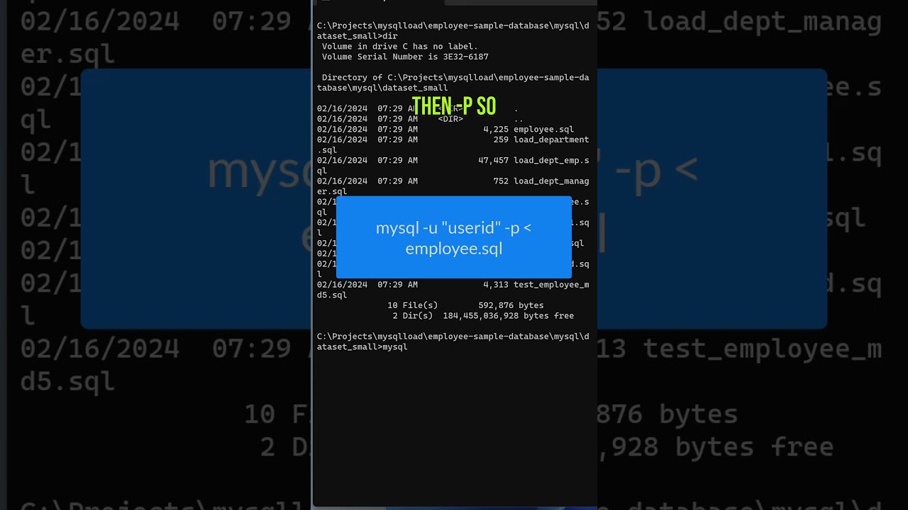 Load MySQL Database #mysql #database #testing