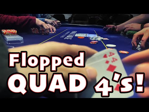 I flop QUADS again!! - Poker Vlog #26