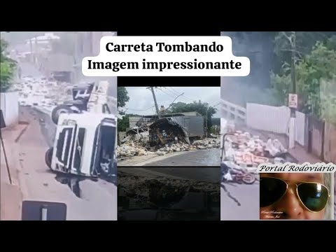 Carreta perde freios atinge caminhão baú e outros veículos em Pains MG