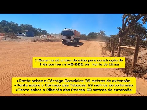 🚧 Construction of the bridge over Córrego das Tabocas on the MG-202 in Urucuia, MG