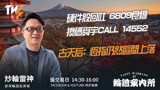 硬件股回吐 6809食糊 換碼舜宇CALL 14552 古天后: 恆指仍然區間上落 ｜雷神 Vivian｜Tasty Warrants 2026-09-22