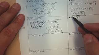 HW solutions to Adding Subtracting Multiplying Radicals