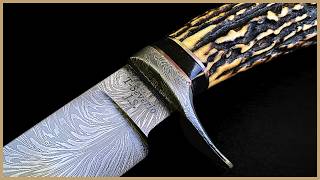 Finishing a Feather Damascus Hunting Knife