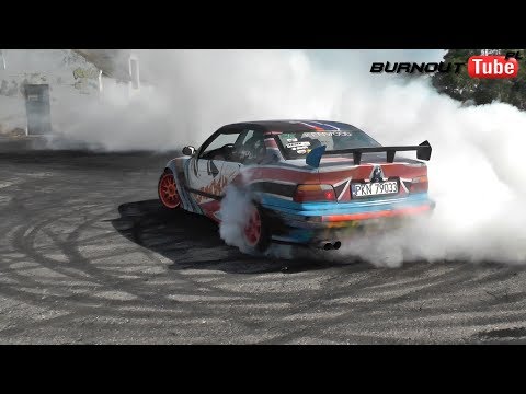 Palenie gumy BMW E36 328 "TOP MEBEL" - VI Edycja Dnia Świra 2019